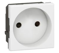 Legrand 077110 Mosaic 2P Socket with Automatic Terminal Connection, 2 Modules, White