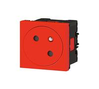 Legrand 077118L Mosaic Link Surface Socket, 2P+T Current, 2 Modules, Red