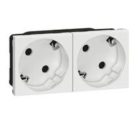 Legrand 077253 Mosaic Socket 3-Way Schuko White 45° 6 Modules