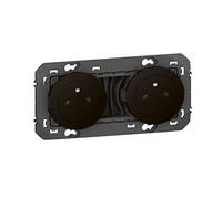 Legrand 095278 2X2P Black Triple Outlet Dooxie 2P+T Surface 16A Pre-Wired Finish