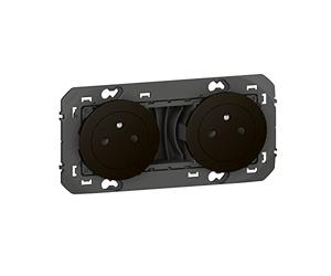 Legrand 095278 2X2P Black Triple Outlet Dooxie 2P+T Surface 16A Pre-Wired Finish