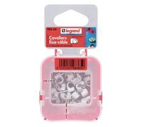 Legrand, 098365 Nail Clips Cable Clips with Inserted Nail Size 5-7mm Pack of 20 Grey