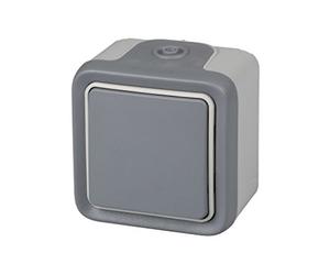 Legrand, 191502 Plexo - Wall Switch - Push-button switch from the Plexo range, waterproof, outdoor, water-resistant (IP55), grey