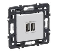 Legrand 2-Port USB Type A White Wall Socket Full Device With Screw - 741231