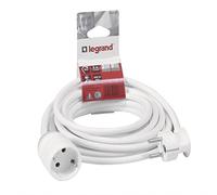 Legrand, 390233 Extension Cable with Earthing Contact Plug and Coupling Angled Plug Indoor Max. 3680 W Length 3 m White