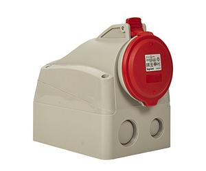 Legrand - 555259 - Fixed Surface Socket - P17 IP44 32A, 380V~ to 415V~, 3P+N+T