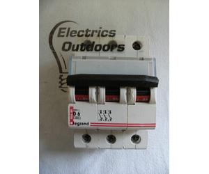LEGRAND 6 AMP TYPE D 6 kA TRIPLE POLE MCB CIRCUIT BREAKER 400V 066 49 BSEN 60898