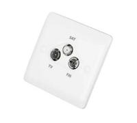 Legrand 730043 Synergy White Moulded Triple Screened Tv / Fm / Satellite Triplex