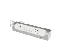 Legrand 90 Degree Mountable Socket 3X2P+A USB A+C 1M Aluminum (European Socket) - 694502 [5 Pieces]