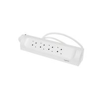 Legrand 90 Degree Mountable Socket 4X2P+A 1M White (European Socket) - 694501 [5 Pieces]