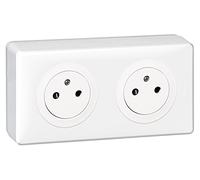 Legrand - Céliane - 2 Earthed and Pre-Wired Double Plug Sockets Mounting Box - 230V, White, 200132, 230V