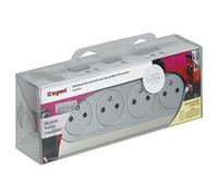Legrand Céliane Complete Kit - 4 Plugs Two Poles with pre-Wired Earth Socket, Grey, 200227, 230 voltsV