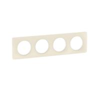 LEGRAND - Céliane Plate - Finishing Plate for Céliane Sockets and Switches - 4 Stations - Almond White