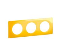 LEGRAND - Céliane Plate - Finishing Plate for Sockets and Switches Céliane - 3 Stations - Saffron Yellow