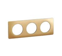 LEGRAND - Céliane Plate - Finishing Plate for sockets and switches Céliane - 3 Stations - Satin Brass