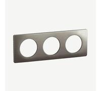LEGRAND - Céliane Plate - Finishing Plate for sockets and switches Céliane - 3 Stations - Satin Steel
