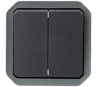 Legrand - Control for Double or Two-Way Switch Function 10A or 10A Pusher Waterproof Plexo Anthracite Finish