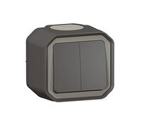 Legrand - Control for double switch or two-way switch 10A or pusher 10A waterproof Plexo complete for surface mounting anthracite