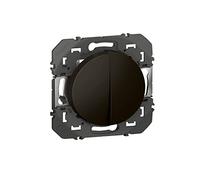 Legrand - Dooxie 10AX 250V~ Double Switch or Two-Way Switch Black Finish - Blister Pack
