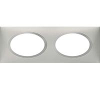 Legrand Dooxie LEG600852 2P Square Switch/Socket Cover Plate with 2 Holes Aluminium Effect