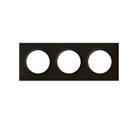 Legrand Dooxie LEG600863 3P Square Switch/Socket Cover Plate with 3 Holes Velour Black Finish