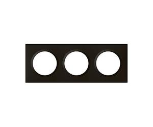 Legrand Dooxie LEG600863 3P Square Switch/Socket Cover Plate with 3 Holes Velour Black Finish