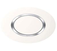 Legrand Dooxie LEG600973 PL 1P Deco BLC Plate Round 1 Hole White Finish with Chrome Effect Ring