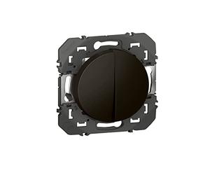 Legrand Dooxie LEG95266 VV Compo On-Off/Two-Way Switch 10AX + Push Button 6A Black Finish Blister Packaging
