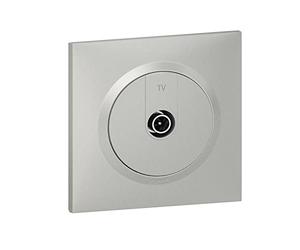 Legrand - Dooxie Shielded Star TV Socket Supplied with Square Aluminium Plate and Claws - Blister Packaging