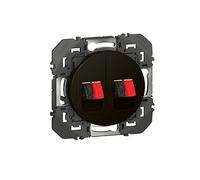 Legrand - Double Dooxie Speaker Socket with Black Finish - Blister Packaging