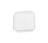 Legrand - Double switch or switch 10A - Plexo - Waterproof IP55 - Composable lighting control to install with box or frame - White - 069625LE