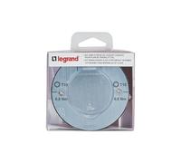 Legrand - IP44 Waterproof Round Stainless Steel Floor Socket Kit with Shutter + Recessed Box