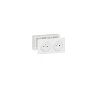 Legrand LEG300403 2X2P+T PRECA BL+CAD Double Socket Kit 2P+T Pre-Wired Dooxie Surface 16A Delivered with Frame for Surface Mounting White Finish