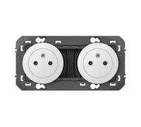 Legrand LEG95218 2 x 2P + T Pre-Cabled BLC Dooxie Double Socket 2P + T Pre-Cable Surface White Composable