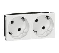 Legrand Mosaic Socket 3-Way Schuko White 45° 6 Modules 077253