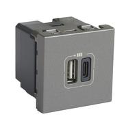 Legrand Mosaic USB Charger Type C 2 Module Aluminum - 079392