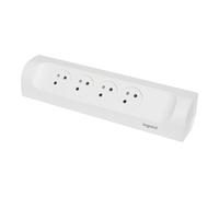 Legrand Mountable Socket 4x2P Without Cord White 90 Degree (European Socket) - 049408 [5 Pieces]