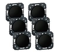 LEGRAND | Multipack Dooxie 6 Two-Way Switches Composable Black Recessed Mount, Matte Finish, Lacquered Surface Protection