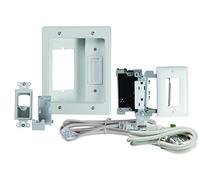 Legrand-On-Q HT22U2WHR6 HT22U2 Recessed Flat Screen TV Cable Concealer Kit with Power Solution, Top, Bottom: White-R6