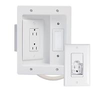 Legrand - OnQ, White, 5.1, HT22U2-WH-R12 Legrand, Recessed In Wall TV Power, Pro Power & Cable Management, Long Range Kit, Home Office & Theater, HT22U2WHR12
