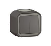 Legrand Plexo Double 3-Function Control 10A IP55 Complete Surface-Mounted Anthracite