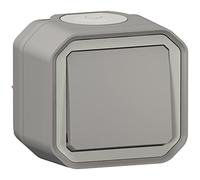 Legrand | Plexo NO Push Switch, Waterproof IP55 Grey, Ready to Install Surfacing, Shock Resistant IK08