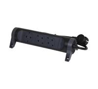 Legrand Premium 3x2P+A Black Socket With 1.5m Cord (European Socket) - 694528 [5 Pieces]