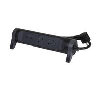 Legrand Premium 3x2P Outlet with 1.5m Cord - Black (European Socket) - 049445 [5 Pieces]