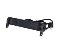 Legrand Premium 4-Outlet Socket With 3M Cable - Black (European Socket) - 694537 [5 Pieces]