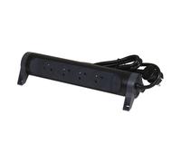 Legrand Premium 4x2P Socket with 3m Cord - Black (European Socket) - 049460 [5 Pieces]