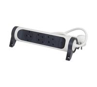 Legrand Premium Socket 3x2P+A 1.5M Cord Black-White (European Socket) - 694527 [5 Pieces]