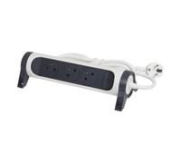 Legrand Premium Socket 3x2P With 1.5m Cord Black White (European Socket) - 049443 [5 Pieces]
