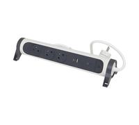 Legrand Premium USB A+C OSB 3x2P With Earth 1.5m Black White (European Socket) - 049416 [5 Pieces]