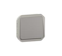 Legrand - Push button switch 10A - Plexo - Waterproof IP55 - Composable lighting control to install with box or frame - Grey - 069540LE